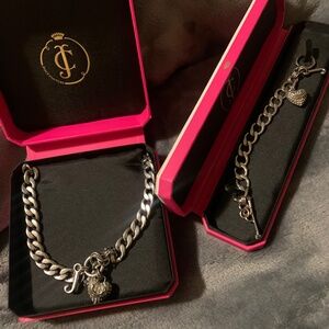 Paved Juicy Couture necklace and bracelet set